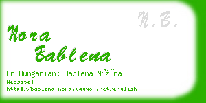 nora bablena business card